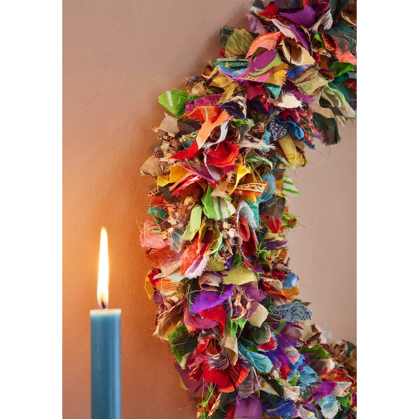 Recycled Sari Wreath Multicolour Large